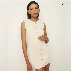 Reformation Catalina Mini Cotton mini Gossamer knit dress, SIZE LARGE